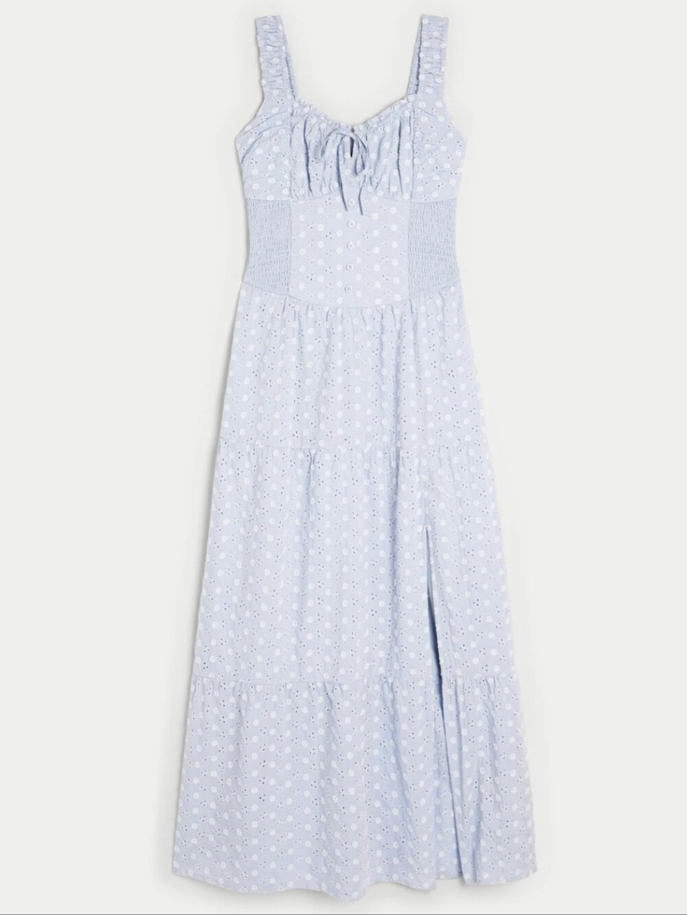 Hollister Sofia Side-Smocked Eyelit Maxi Dress Size XXL Petite